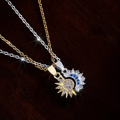 Collar Dúo Sol Y Luna Eclipse+Caja de Regalo